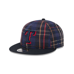 Texas Rangers Grunge Plaid Retro Crown 9FIFTY Adjustable Hat