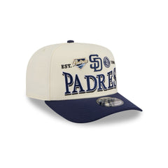 San Diego Padres Three Hit Chrome White 9FIFTY A-Frame Snapback Hat