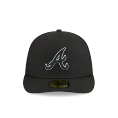 Atlanta Braves Black Pre-Curve 59FIFTY Fitted Hat