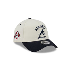 Atlanta Braves Chrome White Arched 9FORTY A-Frame Snapback Hat