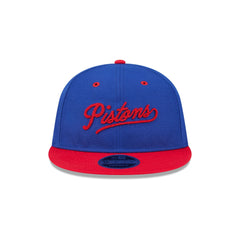 Detroit Pistons Chainstitch Script Retro Crown 9FIFTY Snapback Hat