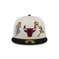 Space Jam x Chicago Bulls Tune Squad Chrome White 59FIFTY Fitted Hat