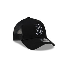 Boston Red Sox Side Script Black 9FORTY A-Frame Trucker Hat