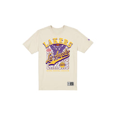 Los Angeles Lakers Throwback Net Chrome White T-Shirt