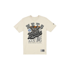 Brooklyn Nets Throwback Net Chrome White T-Shirt