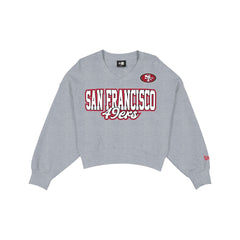 San Francisco 49ers Women's Heather Gray Glitter Crewneck