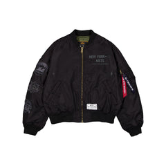 Alpha Industries x New York Mets Black 2-in-1 MA-1 Flight Jacket + Vest