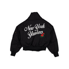 Alpha Industries x New York Yankees Women's Black Shawl Collar Flight Jacket