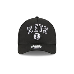 Brooklyn Nets Sequin Wordmark Women's 9FORTY M-Crown A-Frame Trucker Hat
