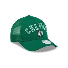 Boston Celtics Sequin Wordmark Women's 9FORTY M-Crown A-Frame Trucker Hat