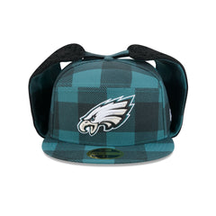 Philadelphia Eagles Plaid Split Panel Dog Ear 59FIFTY Fitted Hat