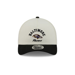 Baltimore Ravens Arched Graphic Chrome White 9FORTY M-Crown A-Frame Snapback Hat