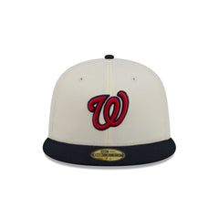 Washington Nationals Chrome White Basic 59FIFTY Fitted Hat