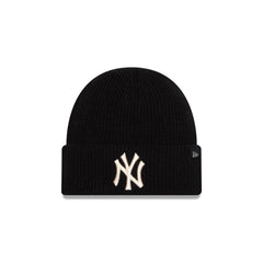 New York Yankees Woolen Black Short Cuff Knit Beanie Hat