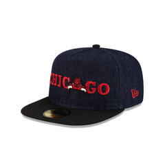 Chicago Bulls Navy Denim 59FIFTY A-Frame Fitted Hat