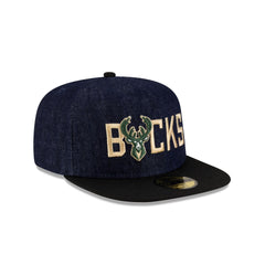 Milwaukee Bucks Navy Denim 59FIFTY A-Frame Fitted Hat