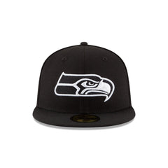 Seattle Seahawks Black & White 59FIFTY Fitted Hat