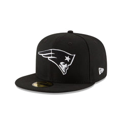 New England Patriots Black & White 59FIFTY Fitted Hat