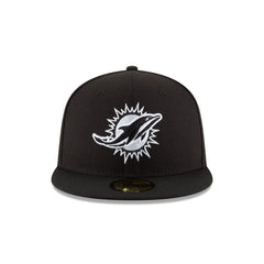 Miami Dolphins Black & White 59FIFTY Fitted Hat