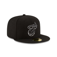 Miami Heat Black & White 59FIFTY Fitted Hat