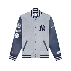New York or Nowhere x New York Yankees Heather Gray Motto Varsity Jacket