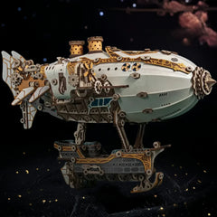 Steam Age Blimp – DIY 3D Wooden Puzzle Kit