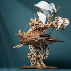 Handcrafted Masterpiece Fantasy Airships – DIY Wooden 3D Model Kit