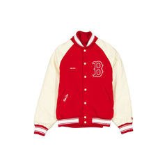 Boston Red Sox Raglan Red Varsity Jacket