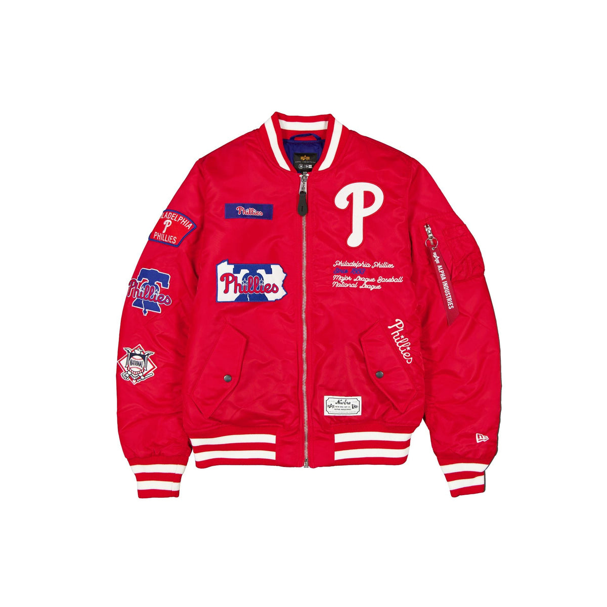 Alpha Industries x Philadelphia Phillies Red MA-1 Bomber Jacket