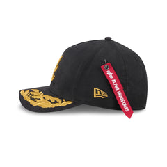 Alpha Industries x Atlanta Braves Black 9FORTY M-Crown A-Frame Snapback Hat