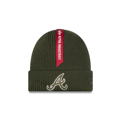 Alpha Industries x Atlanta Braves Olive Green Cuff Knit Hat