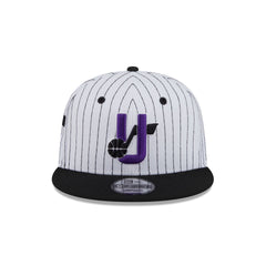 Utah Jazz Deceptor Pinstripe 9FIFTY Snapback Hat