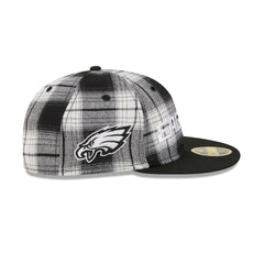 Philadelphia Eagles Grunge Plaid Retro Crown 59FIFTY Fitted Hat