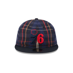Philadelphia 76ers Grunge Plaid Retro Crown 9FIFTY Adjustable Hat