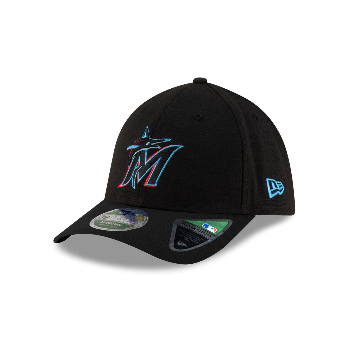 Miami Marlins Player Replica 39THIRTY M-Crown Stretch Fit Hat