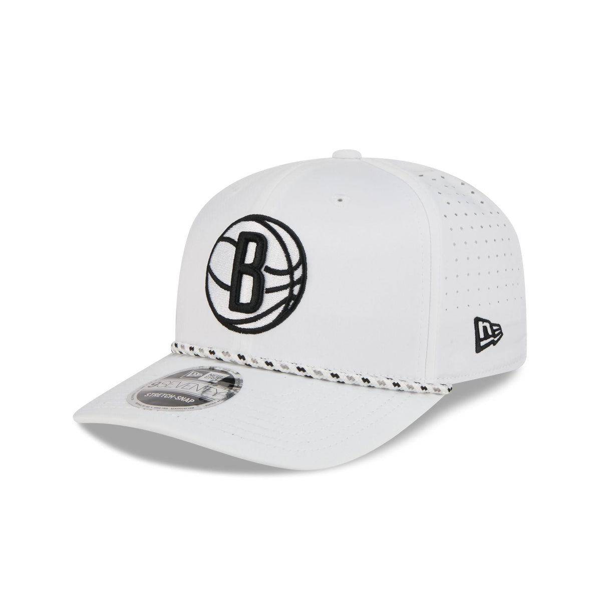 Brooklyn Nets Optic White Performance Rope 9SEVENTY Stretch-Snap Hat