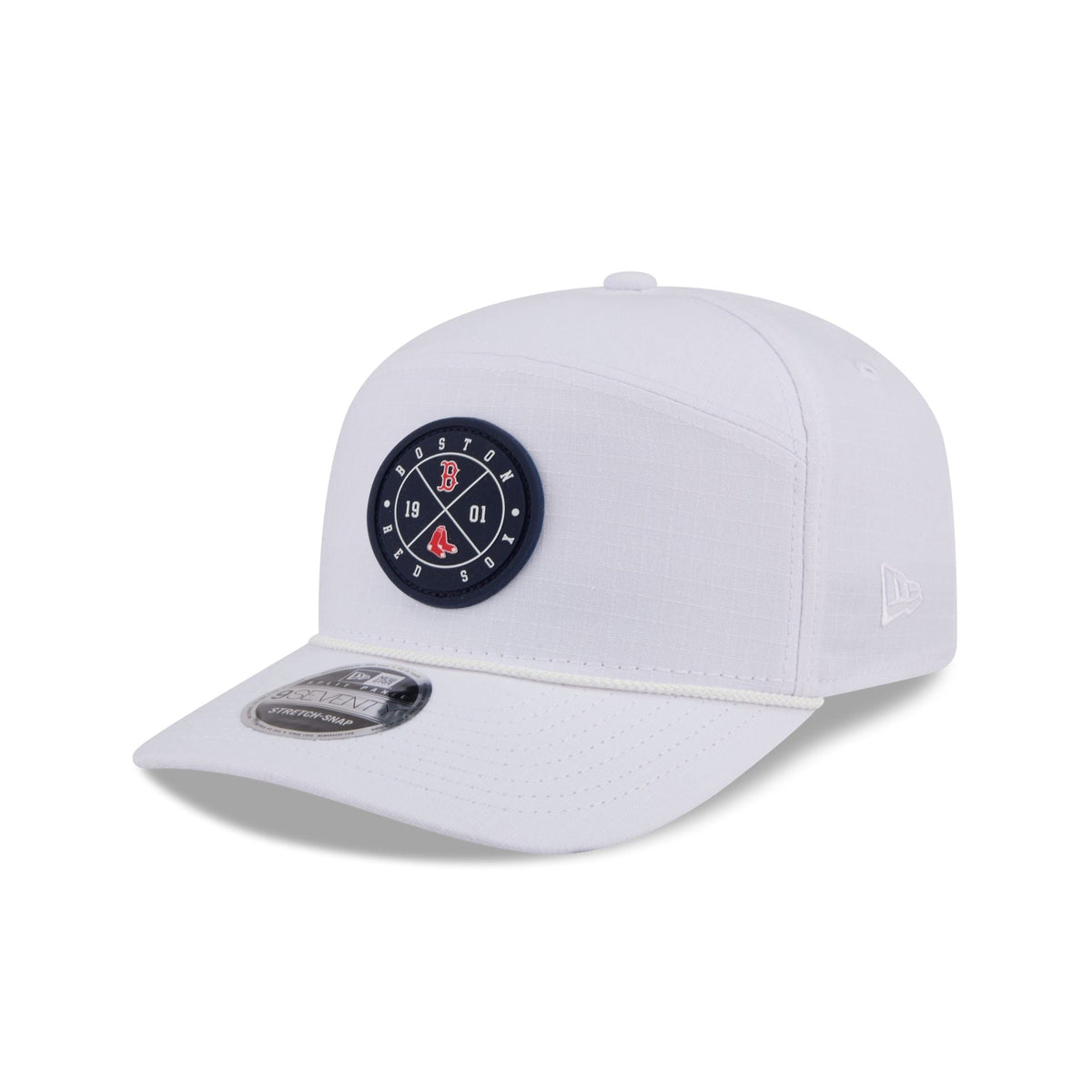 Boston Red Sox Circle Logo White Split Panel 9SEVENTY Stretch-Snap Hat