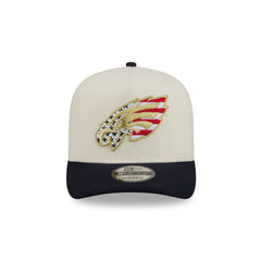 Philadelphia Eagles Chrome White Stars and Stripes 9FIFTY A-Frame Snapback Hat