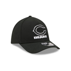 Chicago Bears Poly Black & White 39THIRTY M-Crown A-Frame Stretch Fit Hat