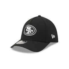 San Francisco 49ers Poly Black & White 39THIRTY M-Crown A-Frame Stretch Fit Hat