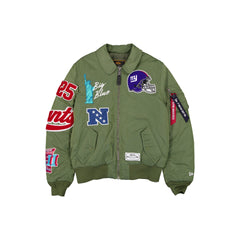 Alpha Industries x New York Giants Sage Green MA-1 Flight Jacket