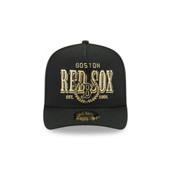Boston Red Sox Gold Laurel Black 9FIFTY A-Frame Snapback Hat