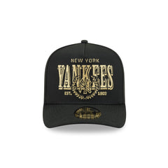 New York Yankees Gold Laurel Black 9FIFTY A-Frame Snapback Hat