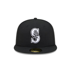 Seattle Mariners Black and White Basic 59FIFTY Fitted Hat