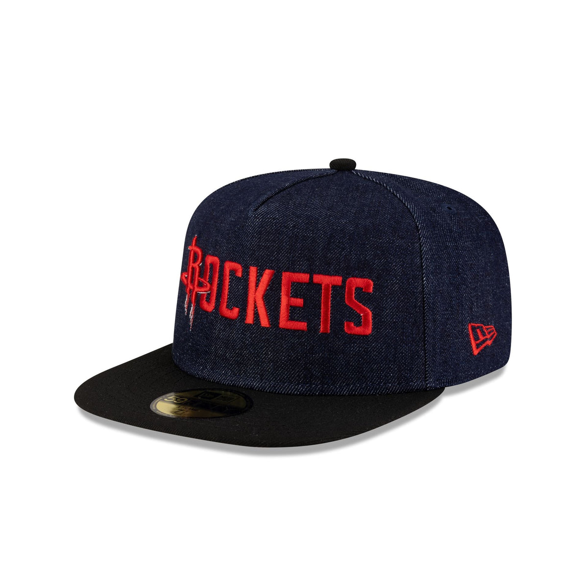 Houston Rockets Navy Denim 59FIFTY A-Frame Fitted Hat
