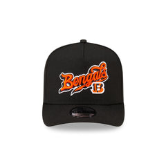 Born x Raised x Cincinnati Bengals Script Black 9FIFTY A-Frame Snapback Hat