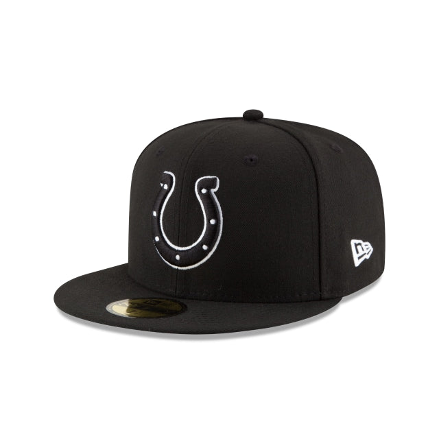 Indianapolis Colts Black & White 59FIFTY Fitted Hat