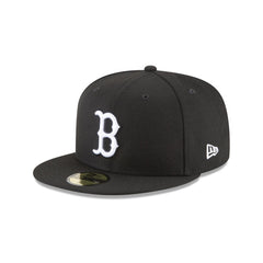 Boston Red Sox Black and White Basic 59FIFTY Fitted Hat