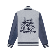 New York or Nowhere x New York Yankees Heather Gray Motto Varsity Jacket